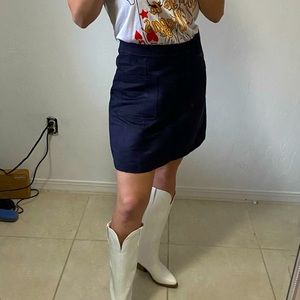 NWOT Black faux suede skirt